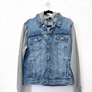 H&M Divided Denim Jacket with Gray Hood medium